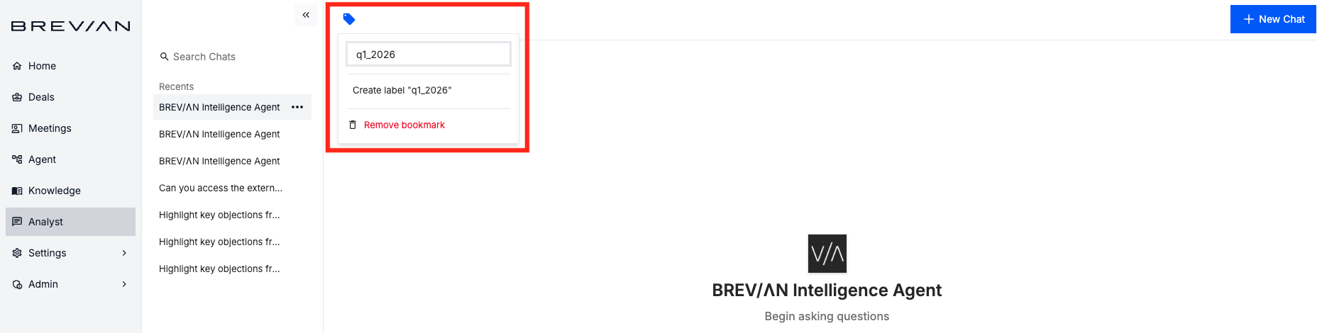 Create bookmarks for chats