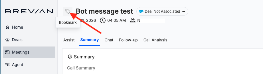 Select the bookmark icon