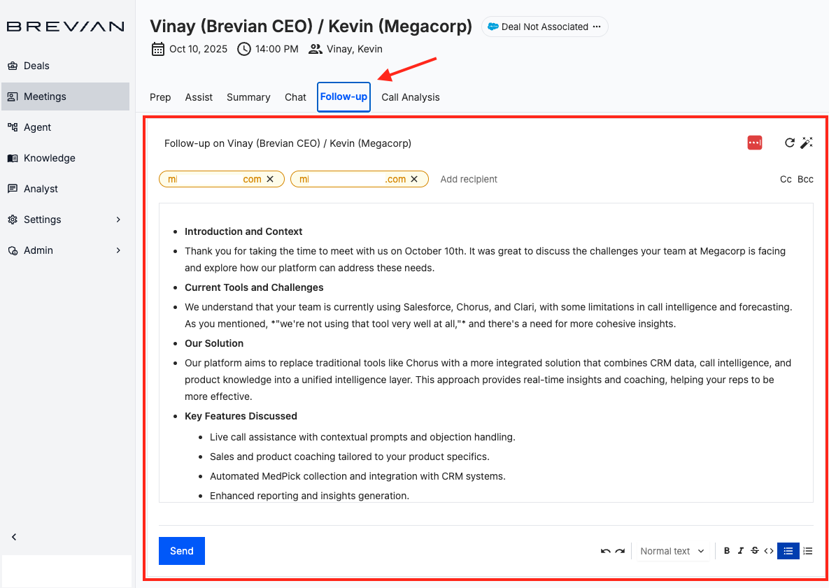 Send follow-up emails